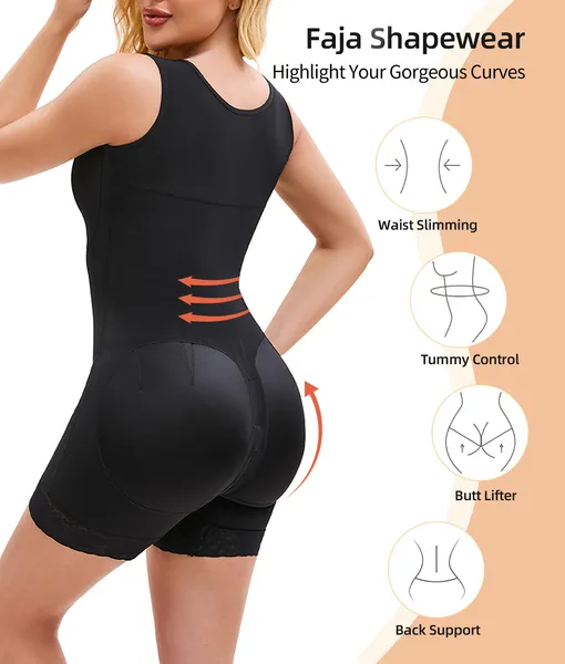Fajas Colombianas Shapewear for Women Tummy Control Post Surgery Full Body Shaper Butt Lifter with Zipper Crotch skimsbodysuits solleonnewfajascurve elegant figure fajas melibelt bodysuitfajashaper - Image 4