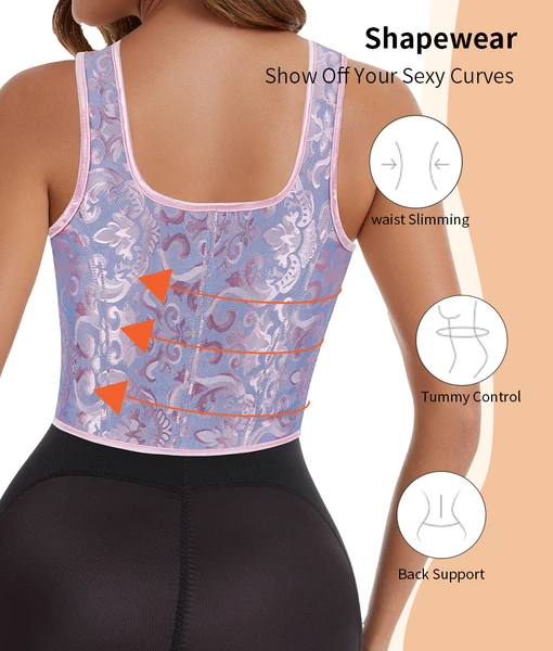 Corset Tops for Women Going Out Fashion Womens Sexy Vintage Overbust Corset Tops for Women Women's Renaissance Style Lace-Up Corset Camisole,Push Up Lingerie Jacquard Shapewear - Image 2
