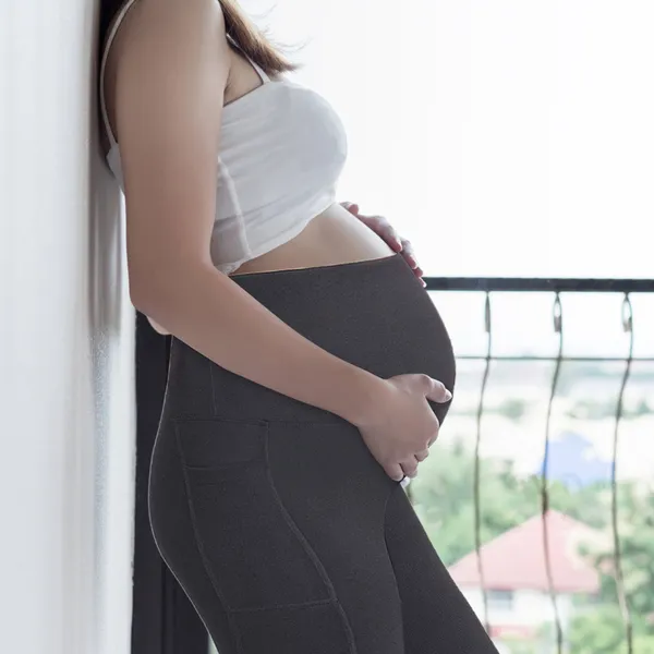 Women Maternity Shorts Seamless Pregnancy Underwear Shapewear Fitness Yoga Running Shorts High Waist Over The Belly Pants with Two Side Pockets - Image 5