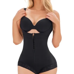 Women's Fajas Colombianas Shapewear for Women Postpartum Tummy Control Bodysuit Full Body Shaper for Women Body Butt Lifter Panties Zipper Straps Thong Bodysuit